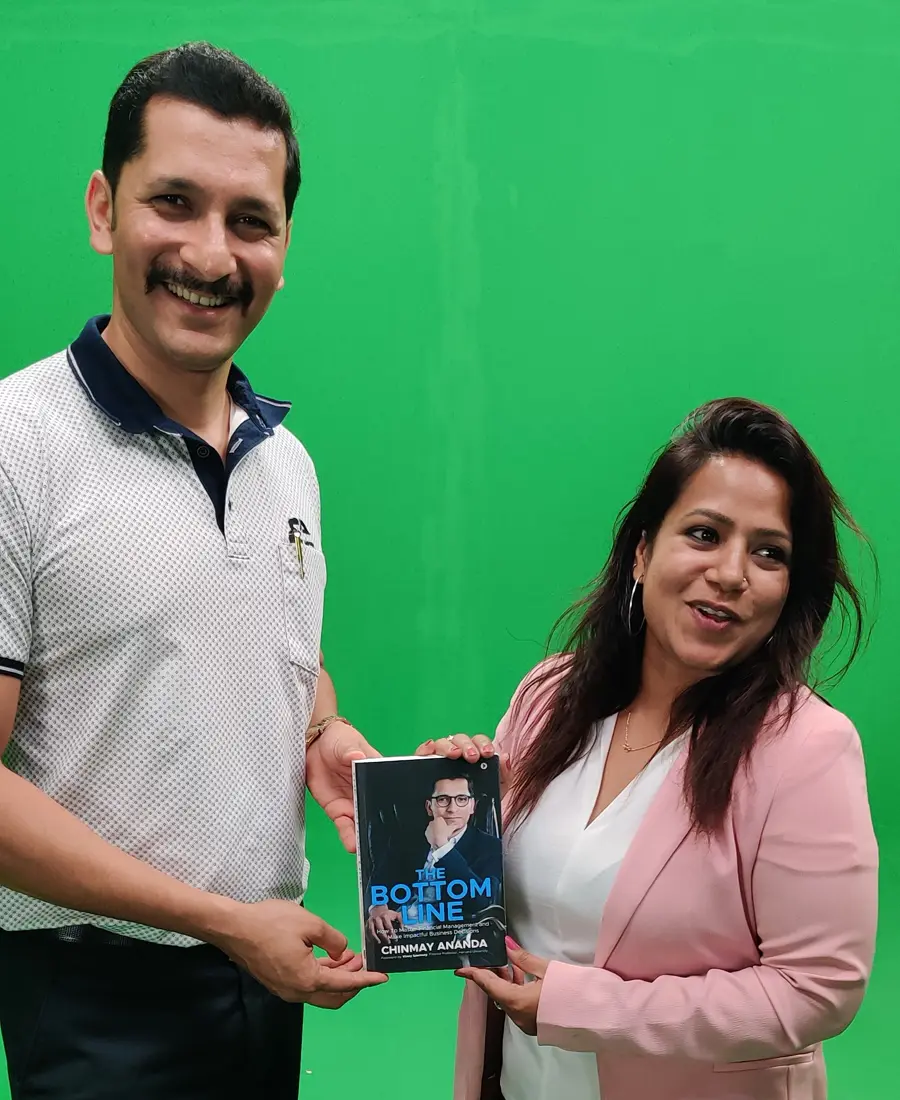 Deepika Bhardwaj, Founder, Ekam Nyaay Foundation, Journalist & Documentary Filmmaker with Chinmay Ananda's book