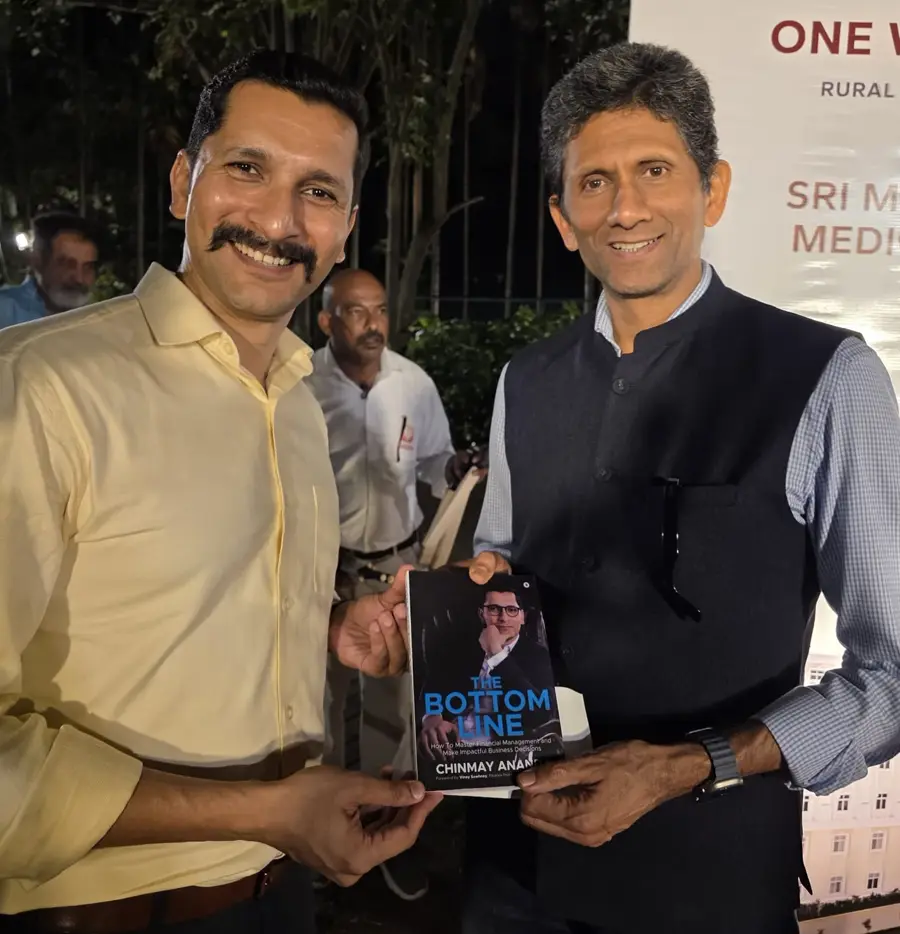 Venkatesh Prasad, Indian Cricketer with Chinmay Ananda's book